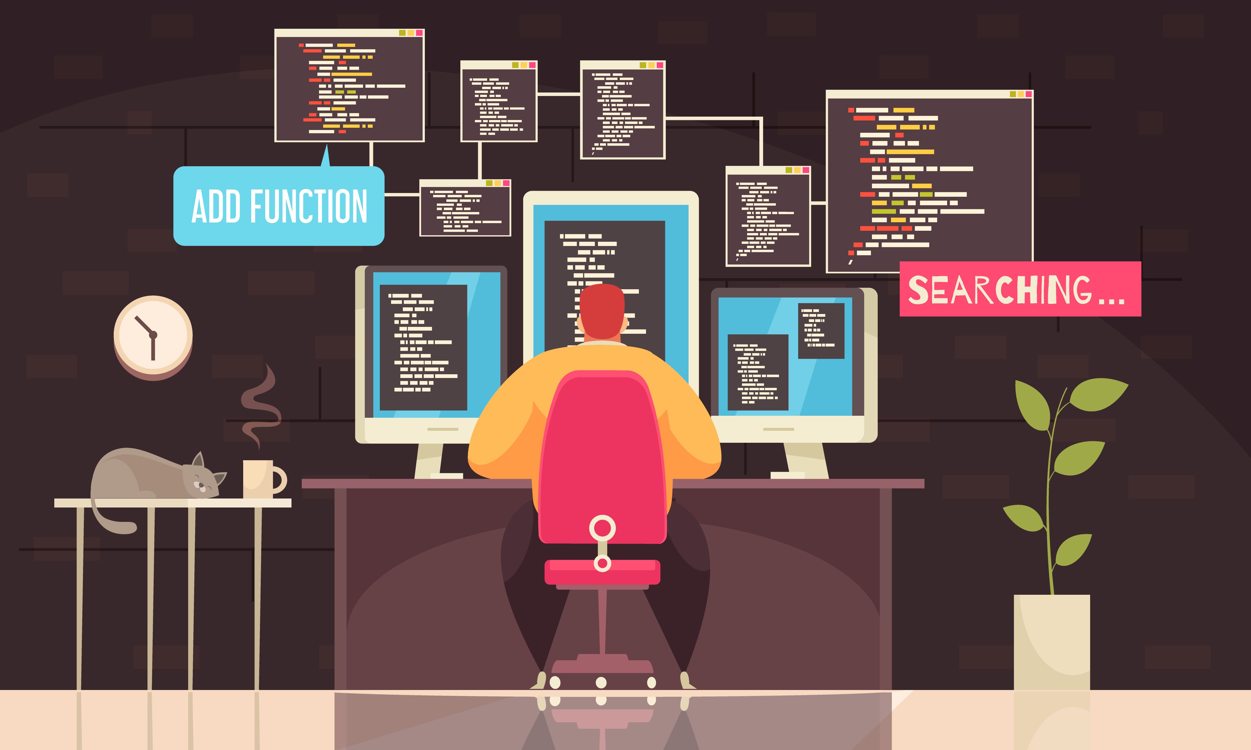 a programmer working 