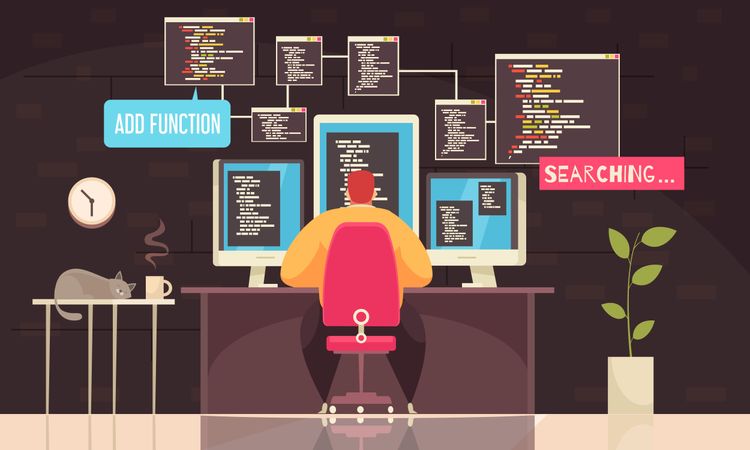a programmer working 