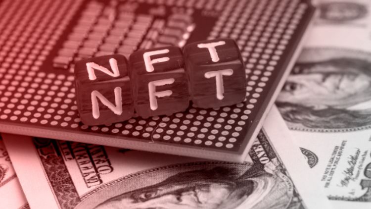 a cube roll dice with letters NFT