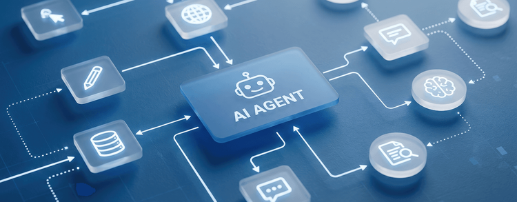 Image depicting a diagram of items associated with an AI Agent