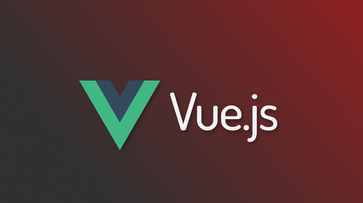 Vue java script logo on dark red background