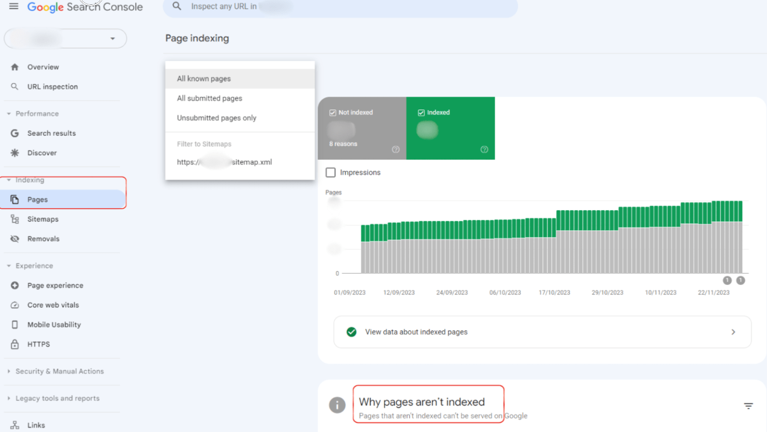 page indexing report google search console